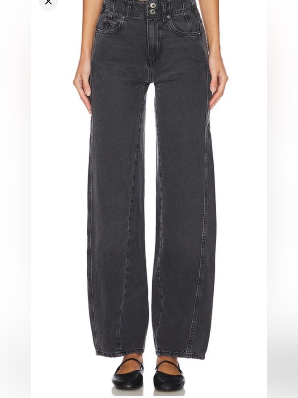 We The Free ASTER HIGH RISE Washed Black Wide-Leg Jeans